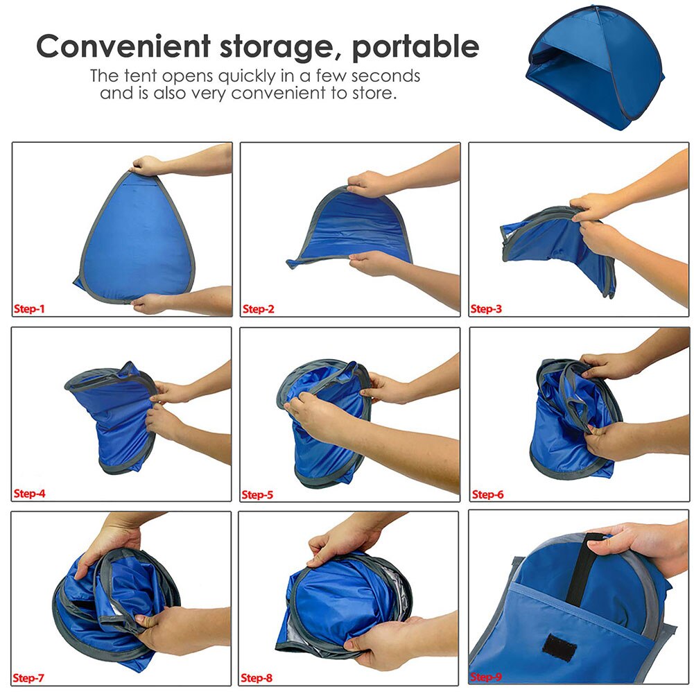 Tragbares outdoor-camping-strandzelt mit sonnenschirm, kleine markise, mini-kopfzelt, leicht, faltbar, uv-schutz, sonnenschutz