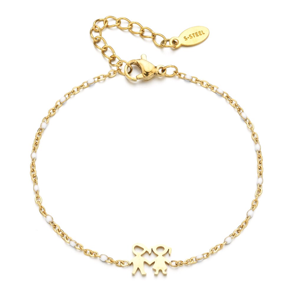 Zmzy boy girl friend armband roestvrij staal armbanden voor vrouwen gouden ketting verstelbare armbanden sieraden