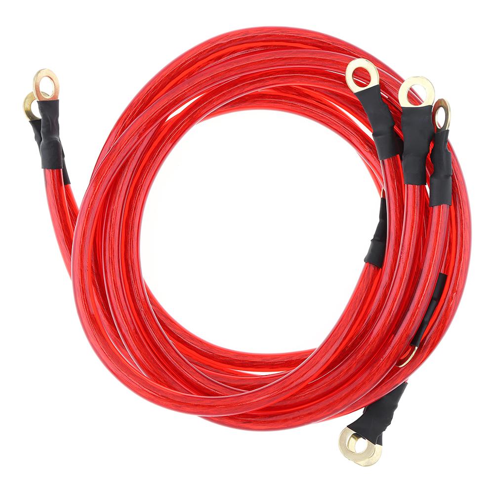 A5 Point 0.6/0.8/1m universel voiture câbles de masse Auto Booster cavalier mise à la terre fil système Kit pour améliorer la puissance pour voitures SUV Auto: Rouge