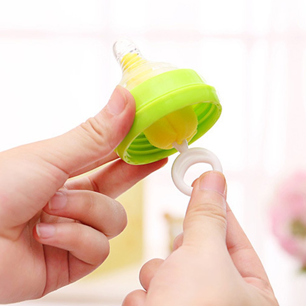 Sete-pedaço escova de garrafa de bebê escova de limpeza de garrafa de esponja escova de mamilo de palha de aço inoxidável escova de garrafa