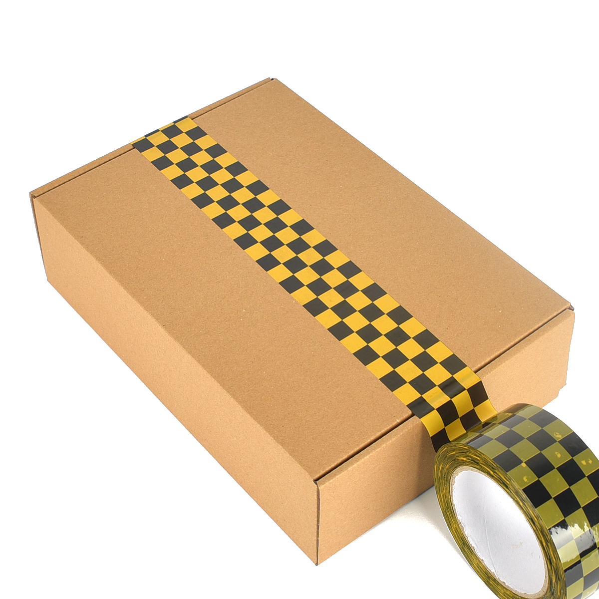 1/Rotolo 48mm * 100m Nero Bianco Giallo Blu Colorato Scacchiera Griglia Bopp Nastro Adesivo Per Adesivo FAI DA TE Pacchetto di Merci Accessori