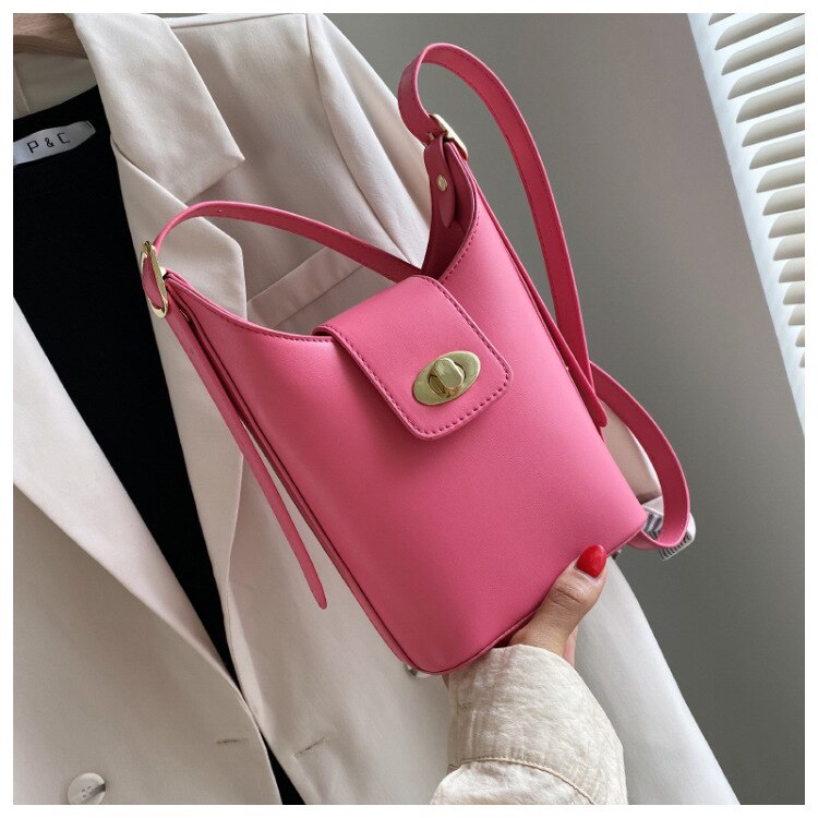 Elegante Weibliche Feste Farbe Schulter Tasche Neue hoch Leder frauen Handtasche Und Geldbörse Bote tasche