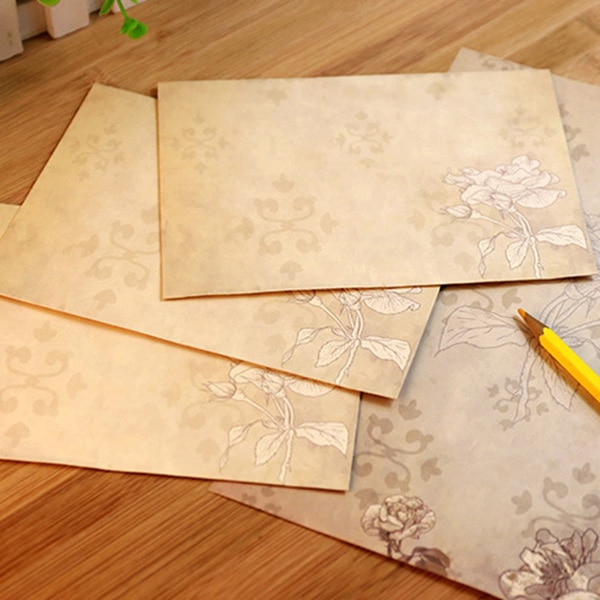 40 juegos de papelería Vintage con letras, papel para escribir, con sobres de 20 piezas, Bloc de notas, letras de papel, tipografía de Color aleatorio