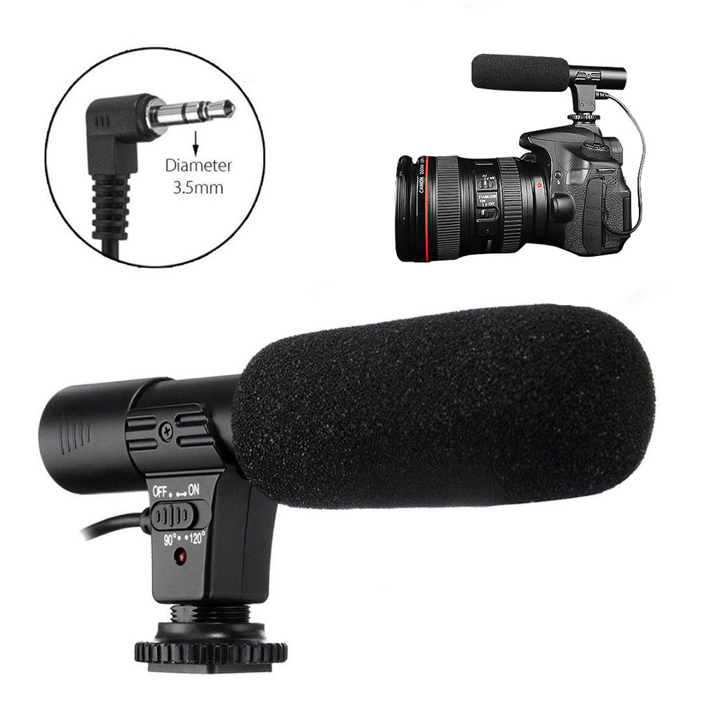 Microphone stéréo externe universel, 3.5mm, pour Canon, Nikon, appareil photo DSLR, caméscope DV, appareil photo SLR MIC-01