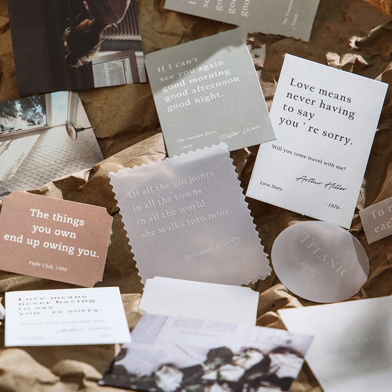 Vanyi 30 kpl/ instagram kraft kortti bullet journaling scrapbooking eurooppalainen maisema materiaali paperi tuoreet sanat lomokorttien teko