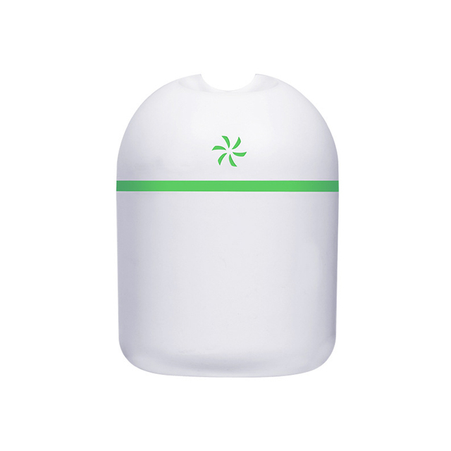 250ml Portable Mini Humidifier 5V USB Power with Mini Fan LED Ambient Light Car Home Humidifier Aromatherapy Oil Diffuser: white