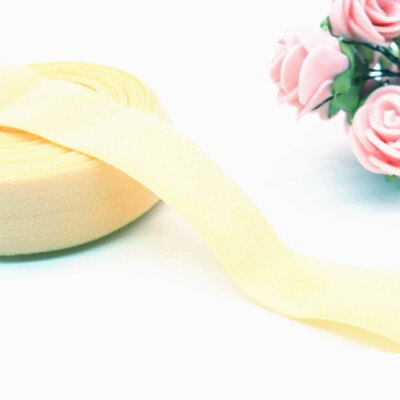 20mm Fold Over Rubber Band Multirole Fabric Spandex 2cm Elastic Bands Tape Garment For Pants Sewing Accessories 5yards: beige 5yards