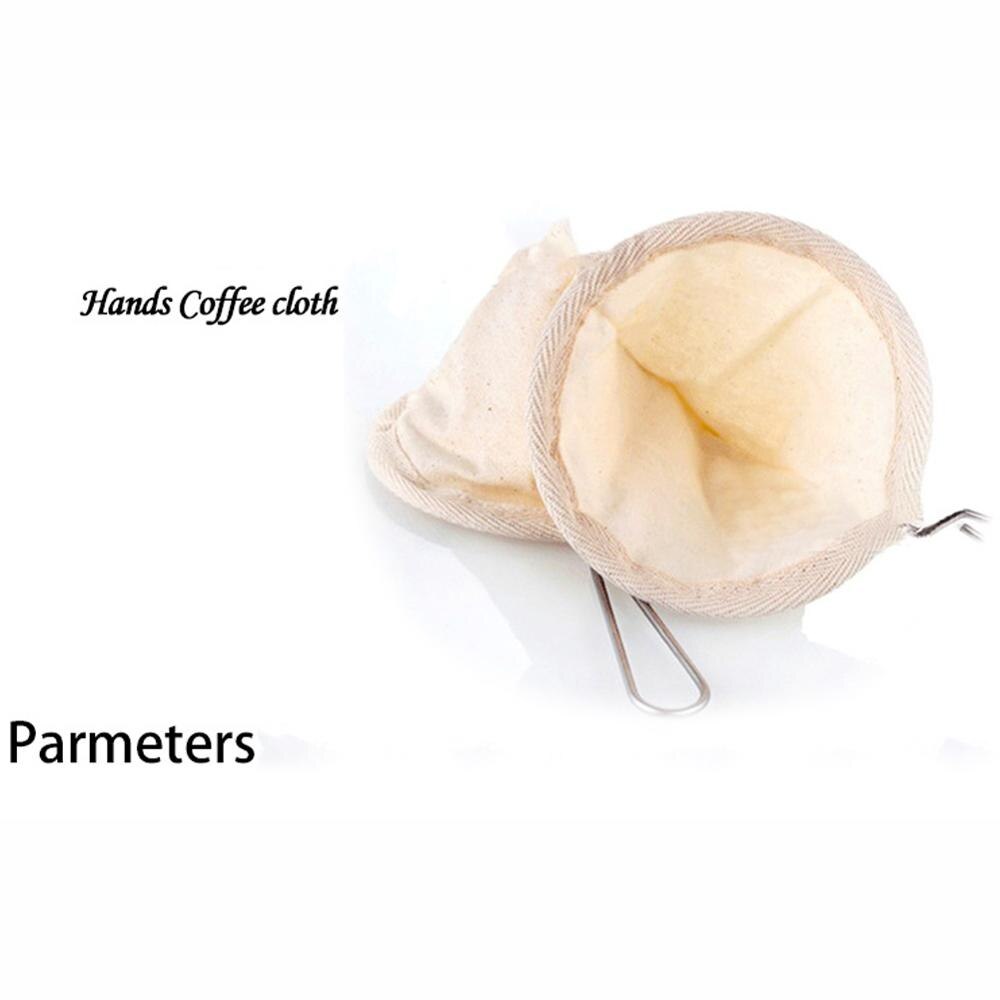 Reusable Coffee Filter Bag Stainless Steel Handle Flannel Cloth Strainer Dropping Pot Mesh Coffee Tools Tea Filter