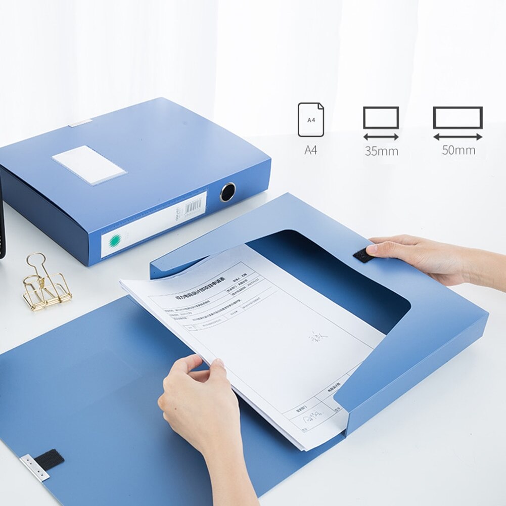 Portable A4 Document File Box 3.5cm 5.5cm Storage Bag Files Folder Lightweight Business Organizer File Box Classeur A4