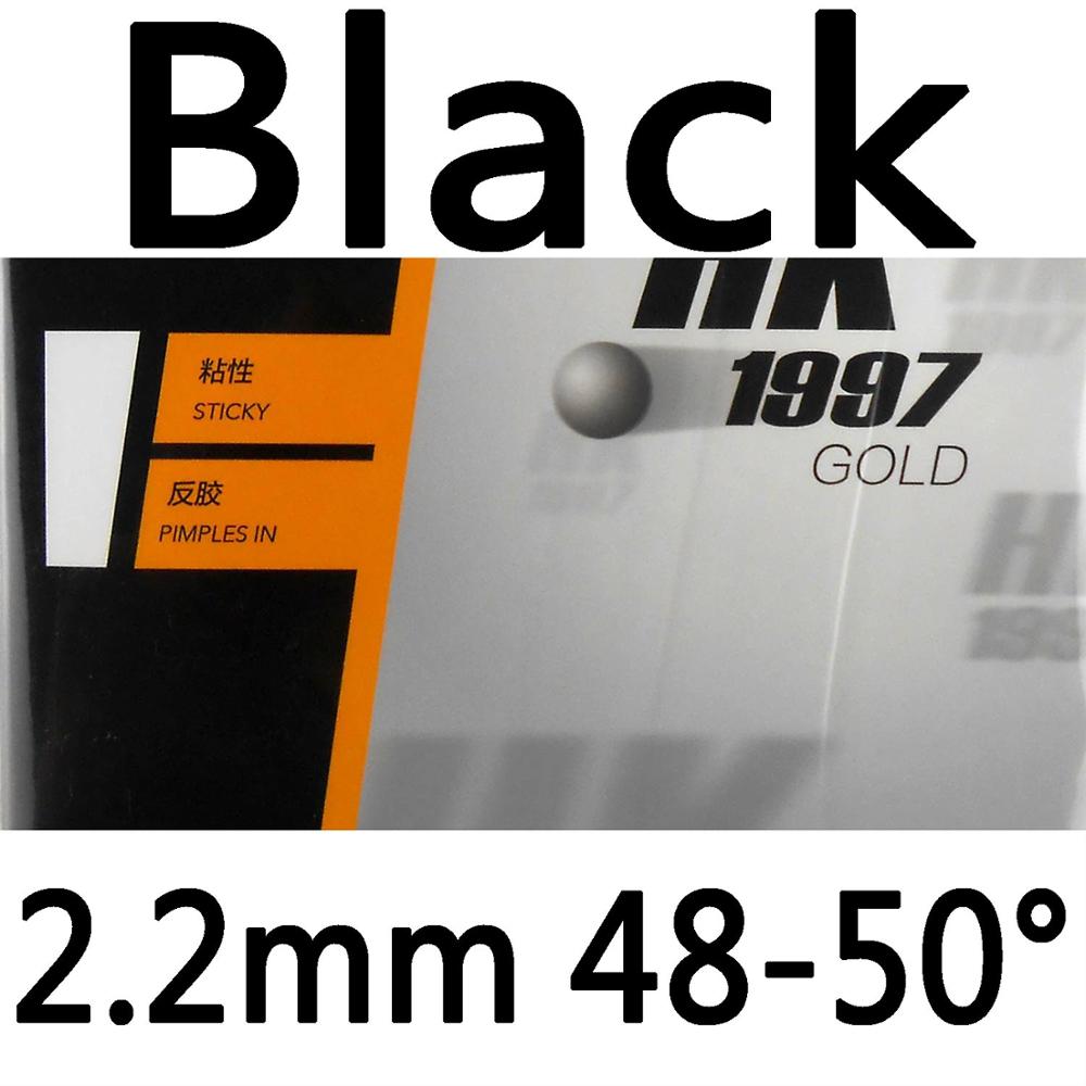 Palio Officiële 40 + HK1997 Gold Tafeltennis Rubber Puistjes In Orange Spons Voor 40 + Racket Game Ping Pong game Loop Snelle Aanval: Black 2.2mm H48-50
