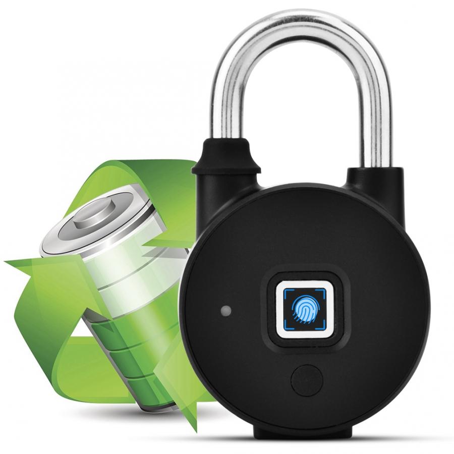 Candado de Seguridad ANTIRROBO CON huella digital inteligente, candado sin llave, candado impermeable para exteriores