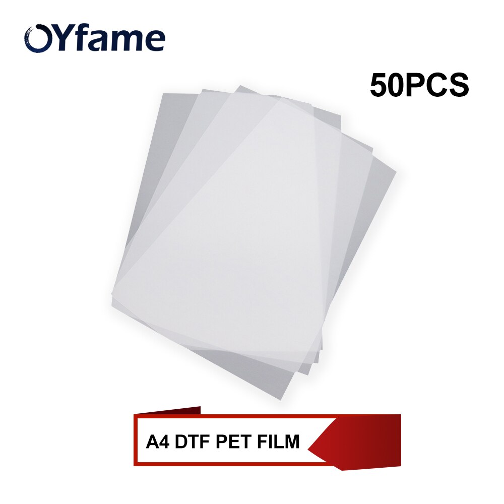 Oyfame 50Pcs A4 Huisdier Film Dtf Huisdier Film Voor A4 Dtf Printer Direct Overdracht Film A4 Printer Dtf Film voor T-shirt Drukmachine