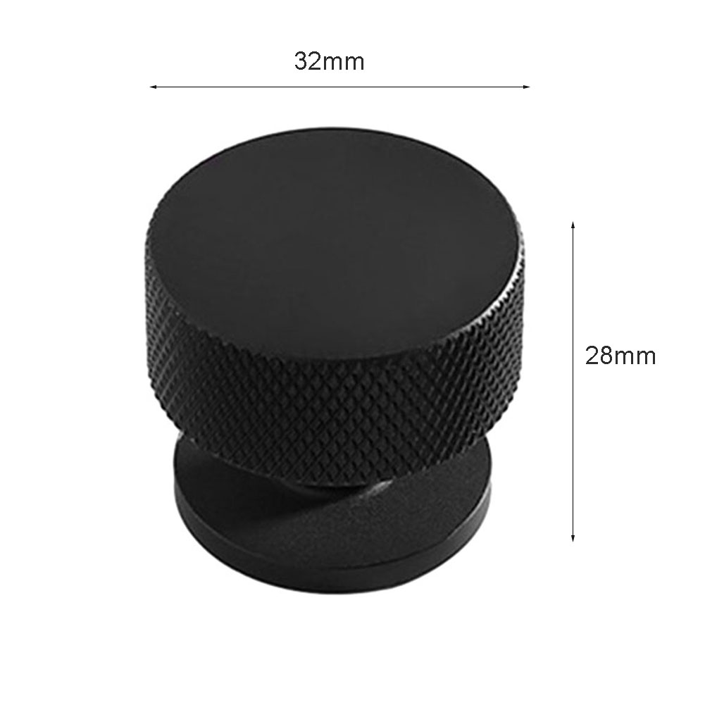 Ronde Messing Meubelgrepen Gekartelde Kastknop Mat Zwart Aluminium Keukenkast Deur Kast Lade Deurknop