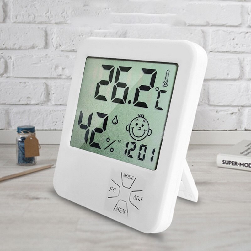 Digital Temperature Humidity Clock Big LCD Electronic Thermometer Hydrometer Meter With Stand Hygrometer Humidity Gauge Digital