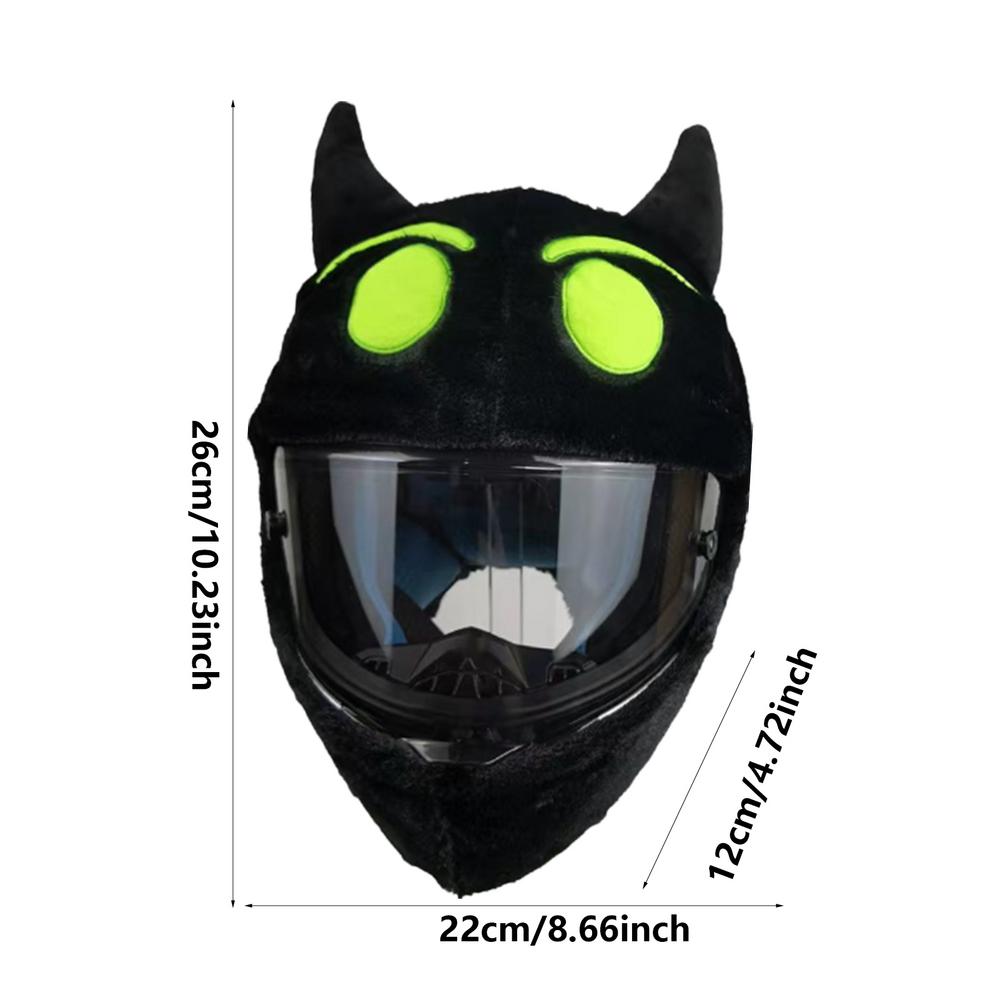 Motor Grappige Cartoon Pluche Helmen Beschermende Motorhelmen Covers Volledige Gezichtshoezen Voor Creatieve Helmen Feesten: Black