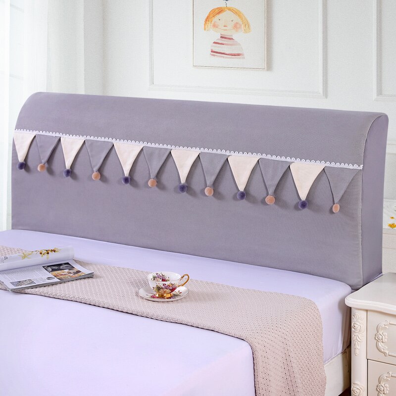 Full Fabric Bedside Cover Soft Package Simple Cartoon Princess Style Bedside Cover Comfortable Fabric Easy To Clean Home Decor: san jiao qi hui se / 150 x 65 cm