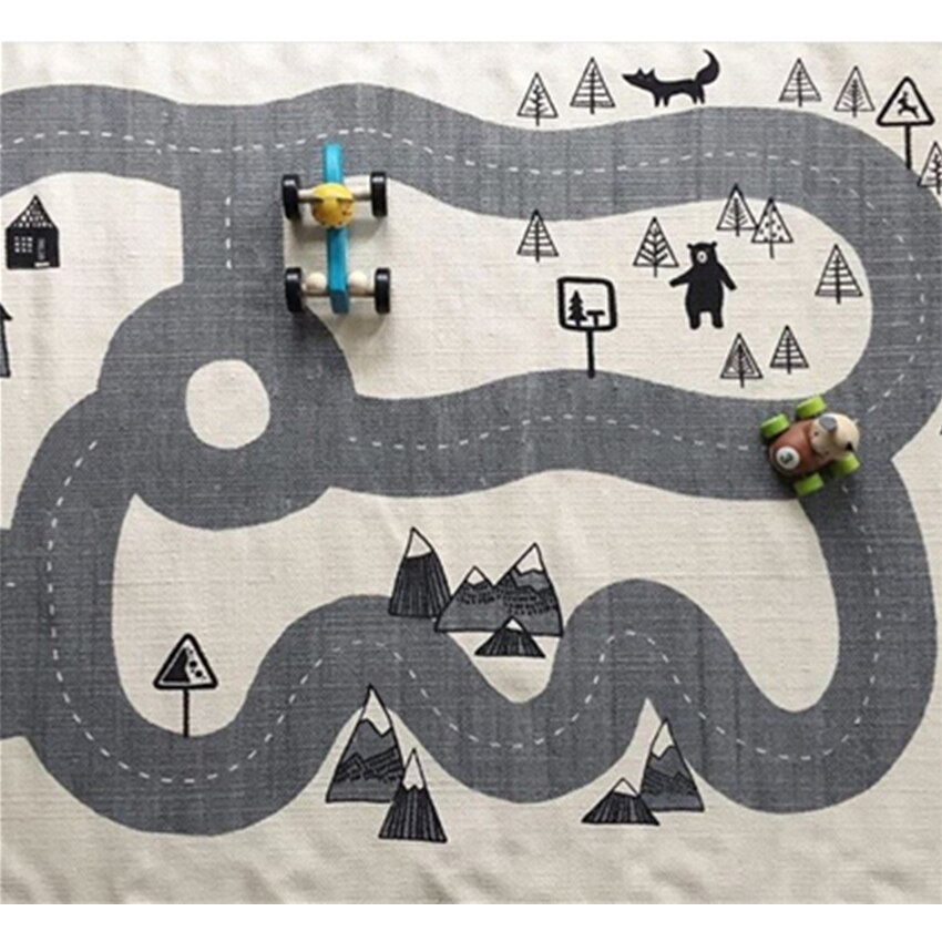 Alfombra de gateo para bebé, manta de bosque de aventura, tapetes de juego, pista de juego, gimnasio, alfombra de suelo, decoración para habitación de niños