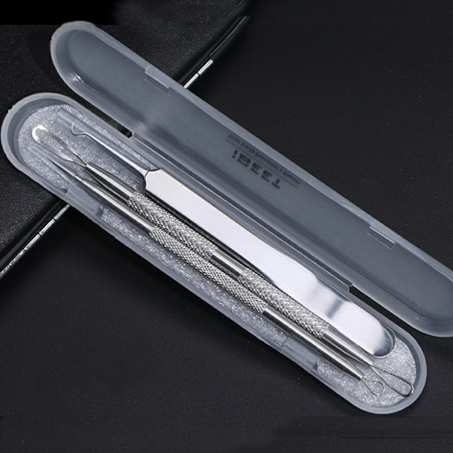 1 Set Stainless Steel Extractor Blackhead Comedone Acne Remover Needles Blemish Treatments Cleaner Face Skin Care Tool JIMP01-02: MP01