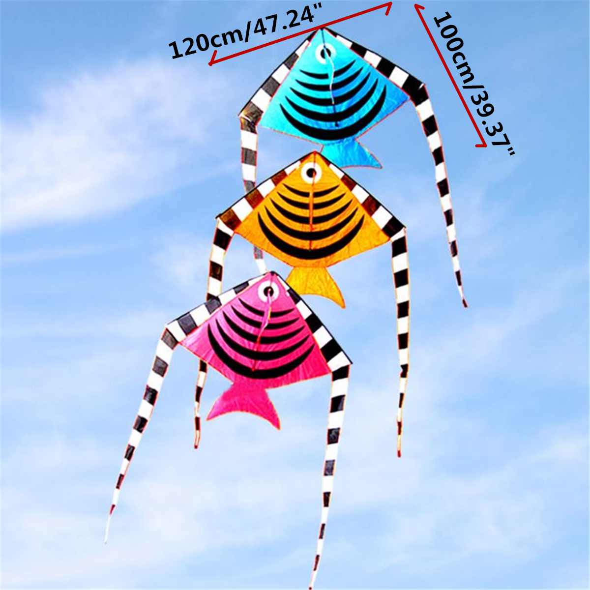 120cm søde flyvende drager sluger fisk kite hale sommer udendørs sjovt sport spil børn børn sjovt legetøj flyvende højere kite børn