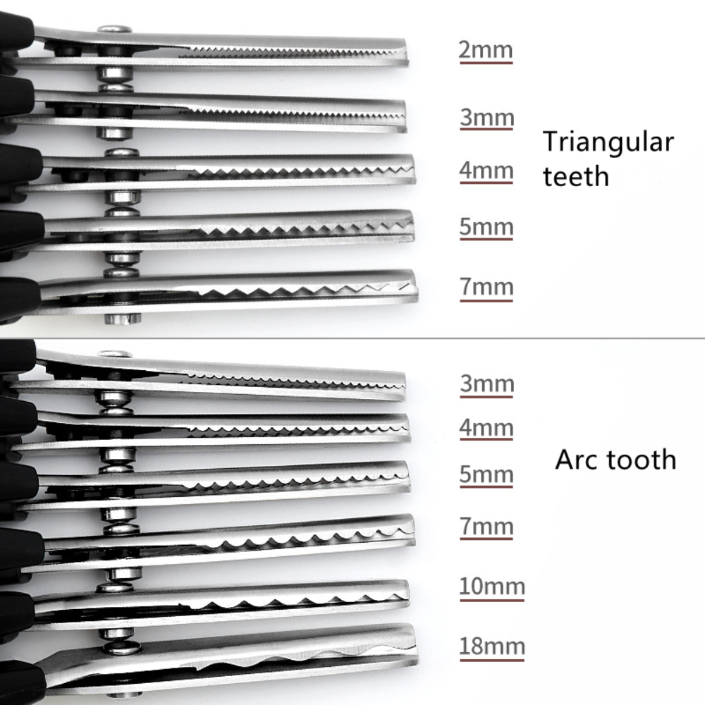 Zig Zag-Tijeras de sastre de acero inoxidable, herramienta de costura de cuero y tela, para costura