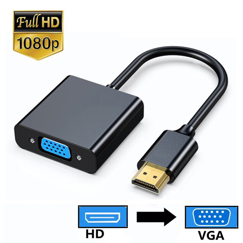 HD 1080P HDMI-compatible Male To VGA Female Cable Digital To Analog Converter Adapter For Projector HDTV Computer PC Laptops TV
