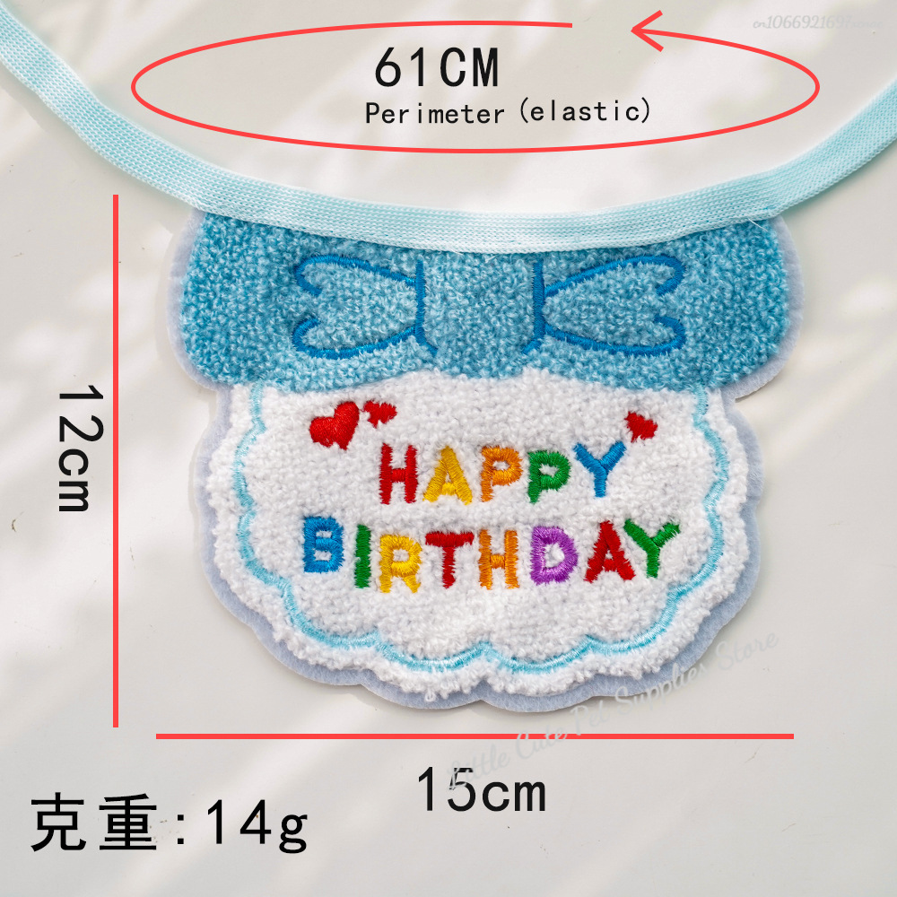 Chapéu de aniversário de gato e babador com bandana ajustável, Roupa doce do aniversário do animal de estimação, Cachecol de gatos