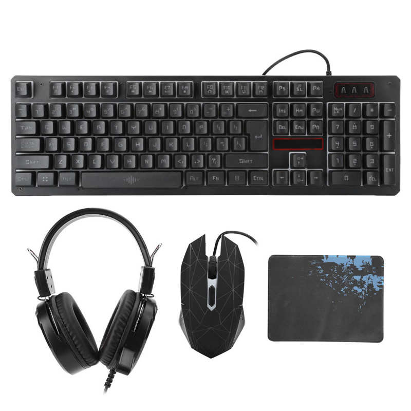 3Pcs Wired Keyboard Mouse Headset Set Gaming Backlight Keyboard for Laptop Computer Wired Keyboard And Mouse Set