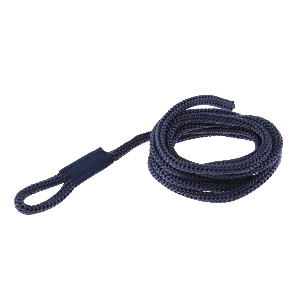 Ligne de quai en Nylon tressé bleu | Ligne d'amarrage de bateau blanche de 1/4 pouces X 5 pouces