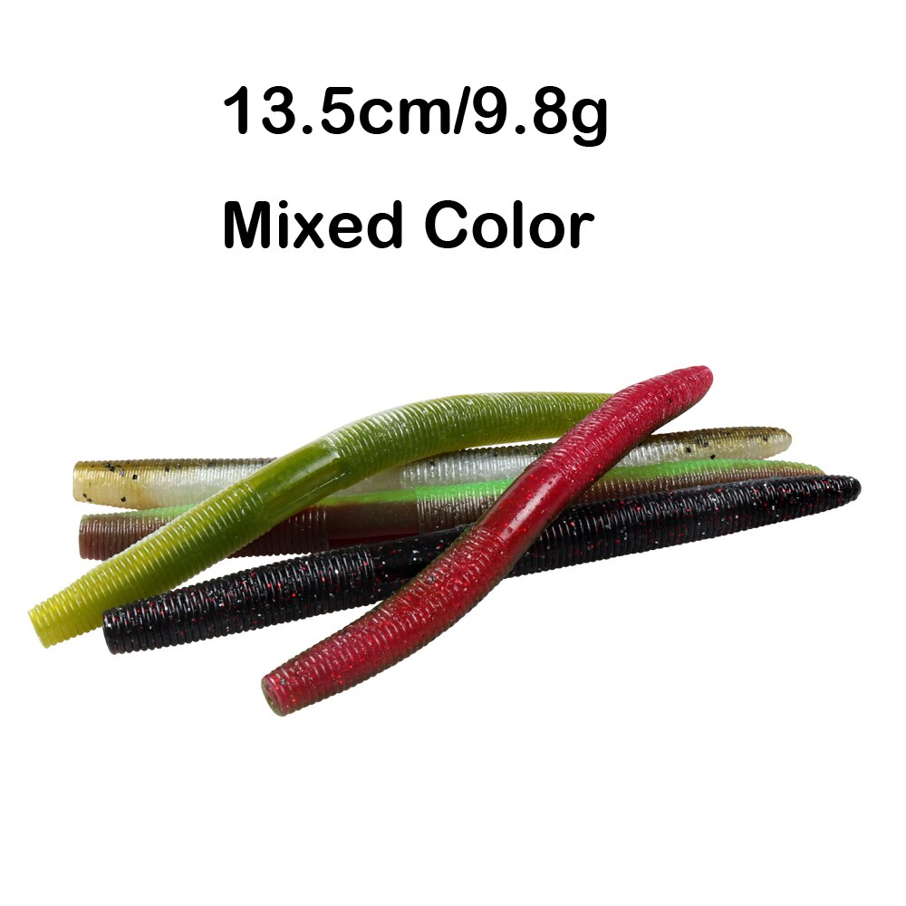 Johncoo 10pcs Soft Plastic Stick Bait 13.5cm 9.8g Soft Baits Salt-Impregnated Stick Bait Bait Bulk Bass Plastics Worm Soft Lures: A Mixed Color