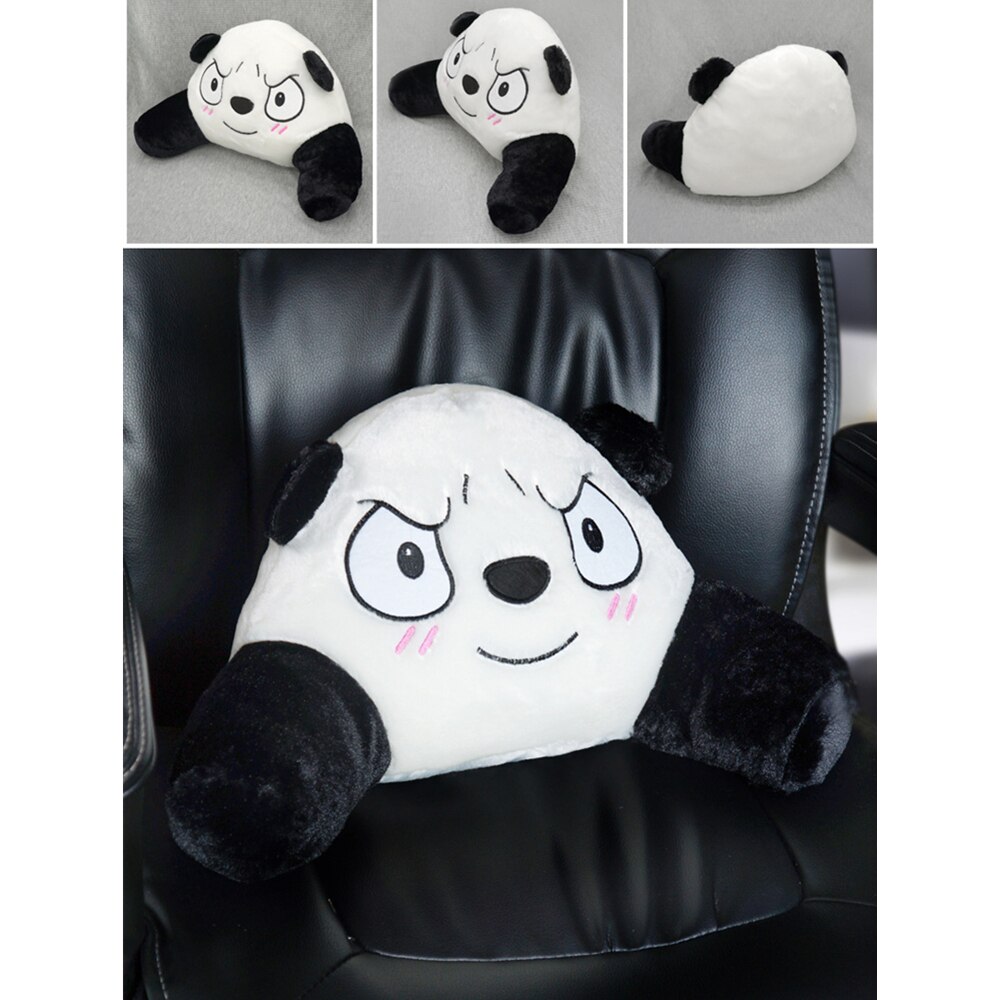 Myhung Panda Car Back Pillow Auto Seat Supports Cotton Cushion lumbar Back Waist Butt Head Soft Pillows