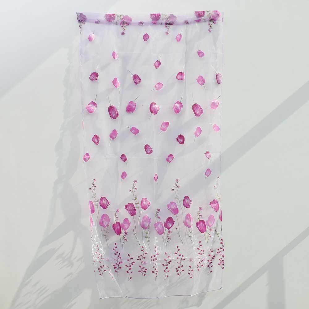 Flowers Tulle For Kitchen Living Room Bedroom Sheer Curtains Home Decoration Window Treatments Voile Panel Drapes