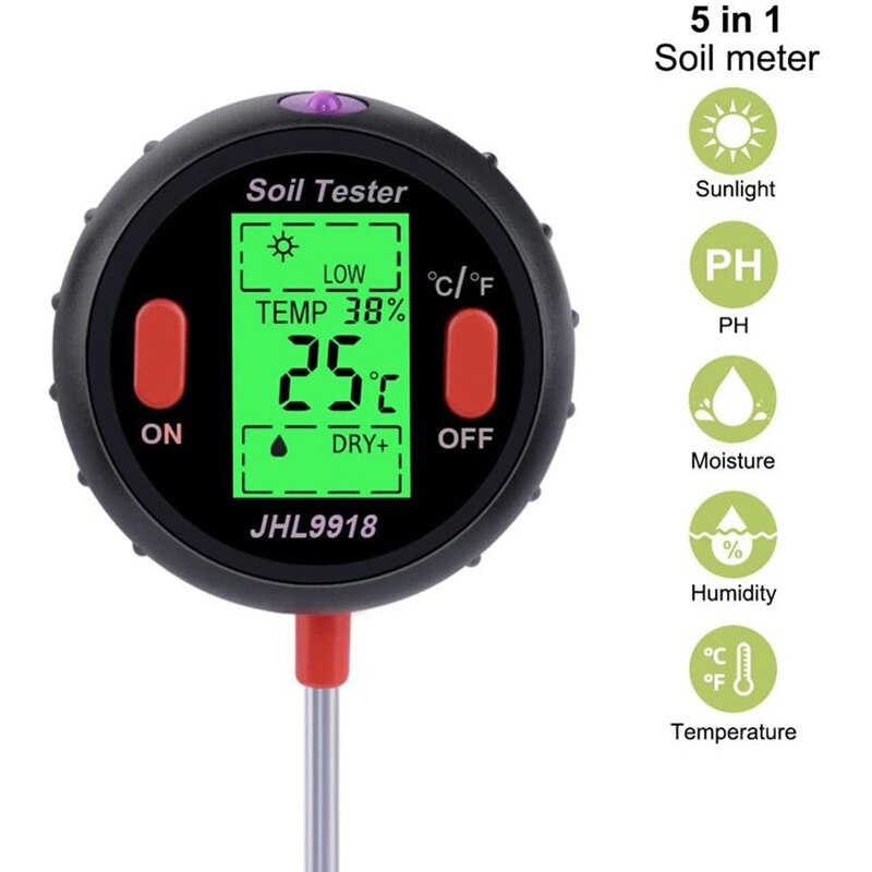 Gtbl 5 In 1 Ph Water Vochtmeter Vochtigheid Thermometer Photometer Water Meter Tuin Planten Hydrocultuur Analyseren Tool