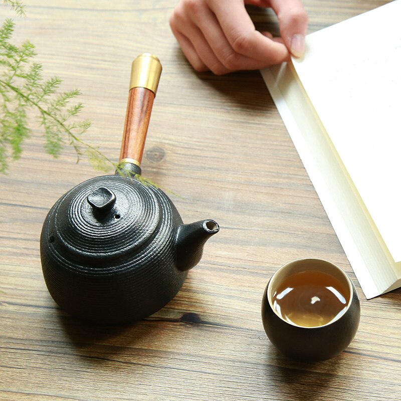 TANGPIN black ceramic teapot kettle chinese tea pot for puer chinese kung fu tea sets