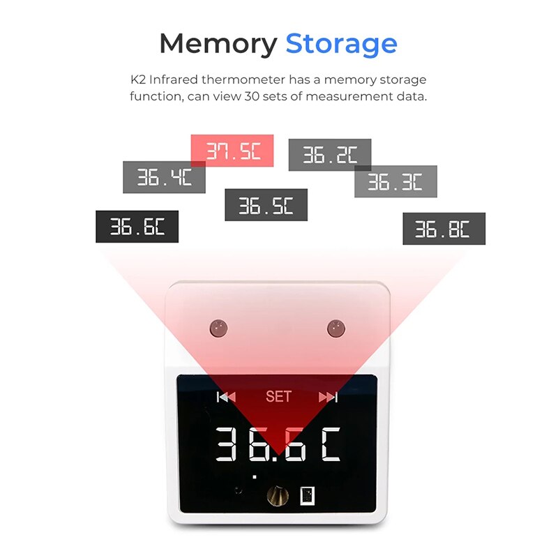 Non-Contact Forehead Bluetooth Infrared Thermometer Body Thermometer LCD Display Office Metro Home Use