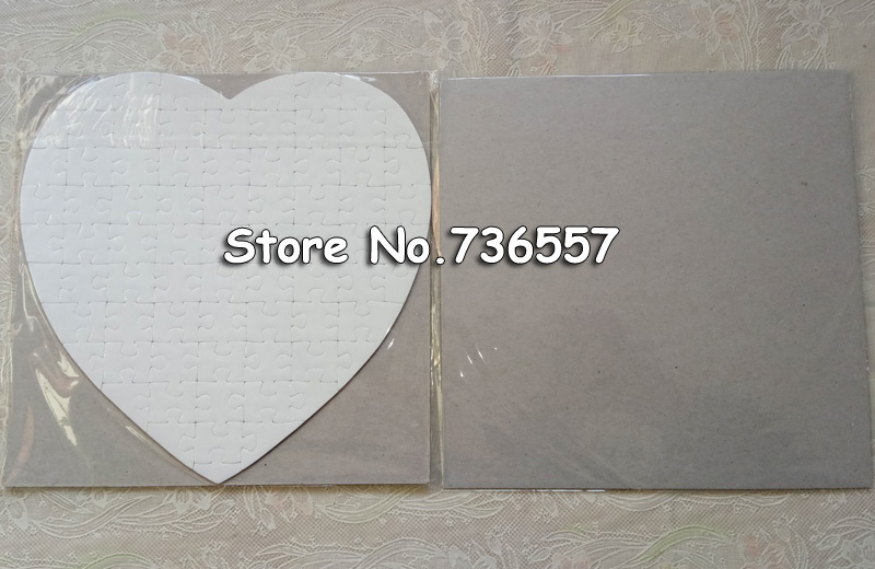 10 Sets Heart A5 Size Hardboard Sublimation Blank Jigsaw Puzzle Love Style