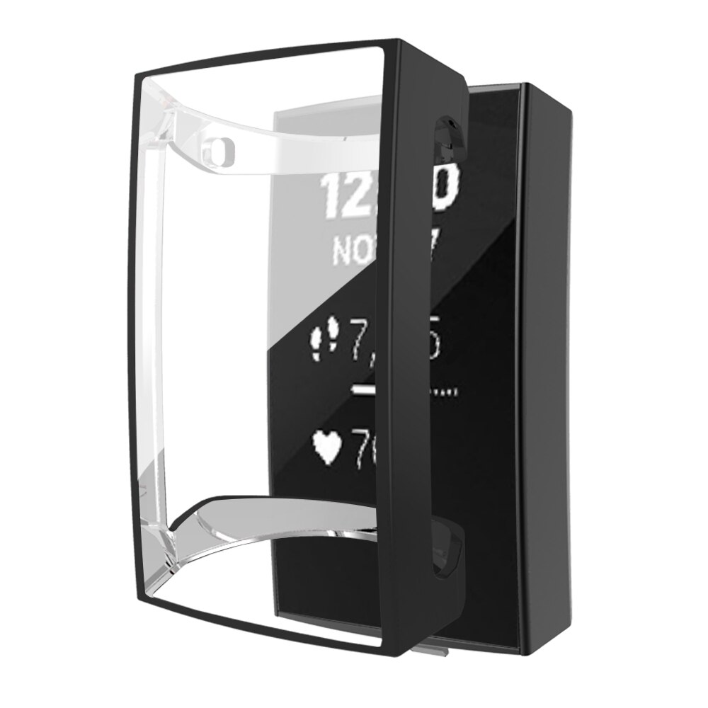 Tpu Screen Protector Case Voor Fitbit Lading 4 3 Horloge Cover Charge4 Flexibele Bumper Krasbestendig Lichtgewicht Dunne Shell: Black / For Charge 3