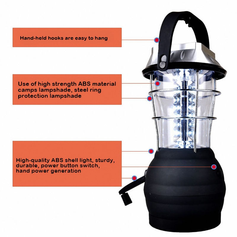 ! Solar Lantern 5 Mode Hand Crank Dynamo 36 LED Rechargeable Camping Lantern Emergency Light, Ultra Bright LED Lantern