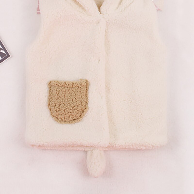 Roupas de bebê colete inverno veludo com capuz roupas da criança grosso quente bonito orelhas roupas casaco ybc029