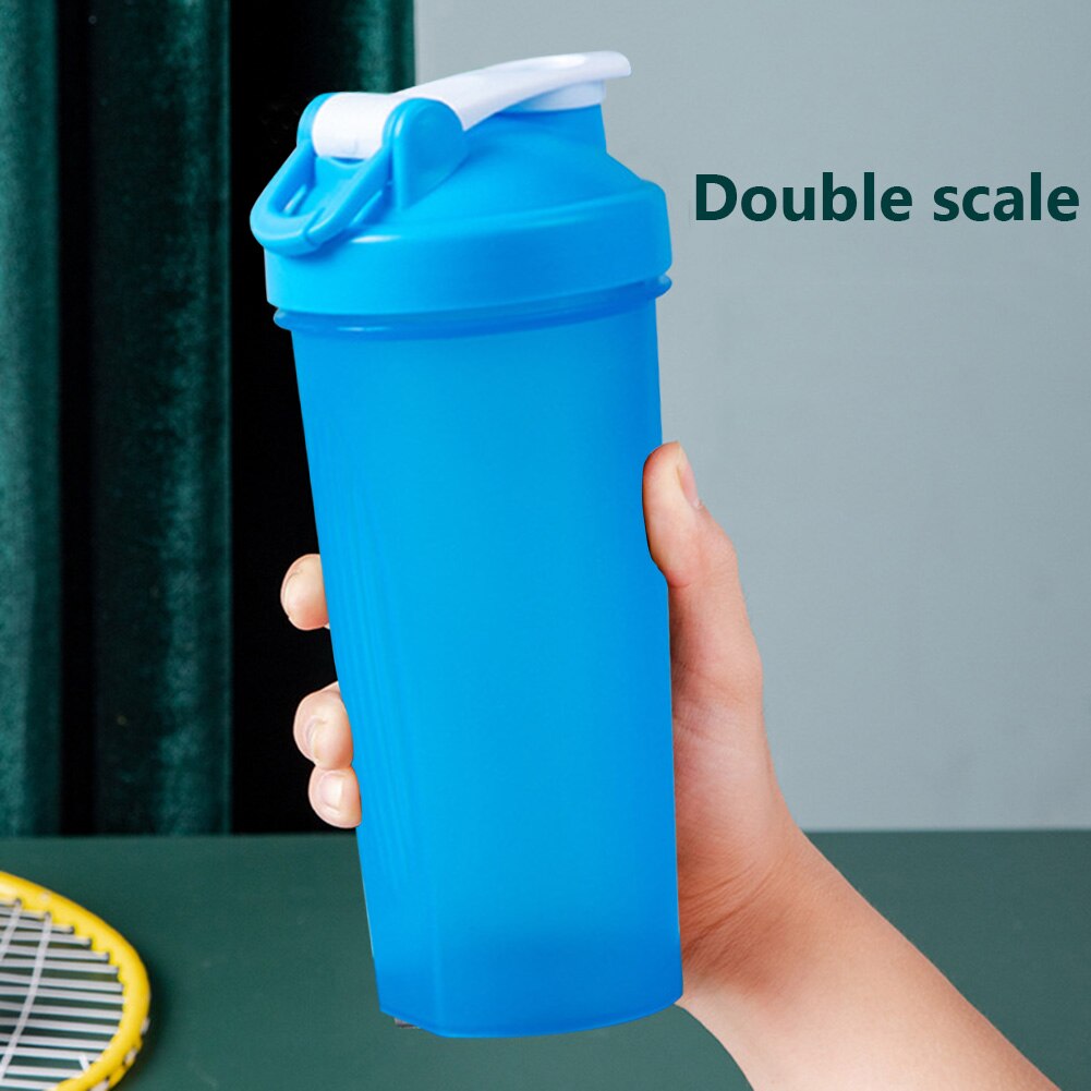 Botella agitadora de proteínas de 600ml, Herbalife, taza agitadora de proteína en polvo para gimnasio, agitador, taza Slushy con botella de agua portátil a escala: Blue