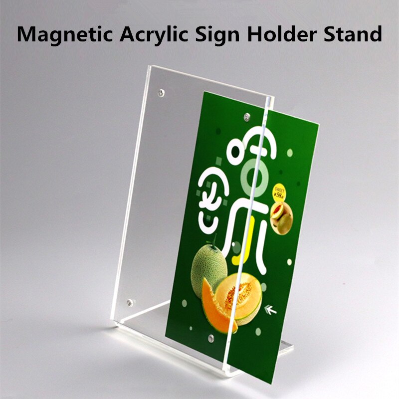 A6 magnet slant back bord pris papir skilt holder display stand transparent akryl menu papir plakat ramme
