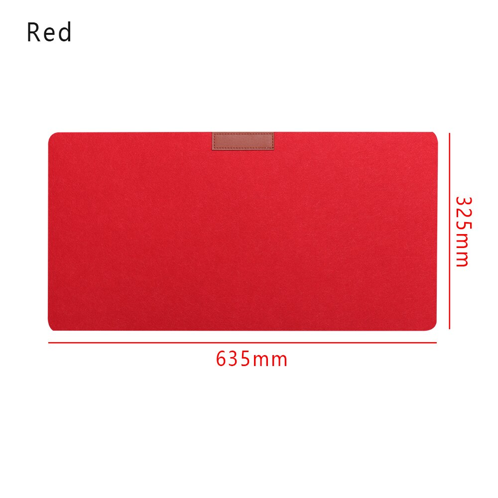1PC Large Office Computer Desk Mat Modern Table Keyboard Mouse Pad Wool Felt Laptop Cushion Soft Office Supplies: 635 X 325 mm red