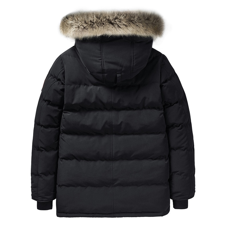 Toevallige Zwarte Winter Jas heren Windscherm Warme Gewatteerde Fur Hooded Parka Mode Bovenkleding Jas Plus Size 6XL 7XL 8XL