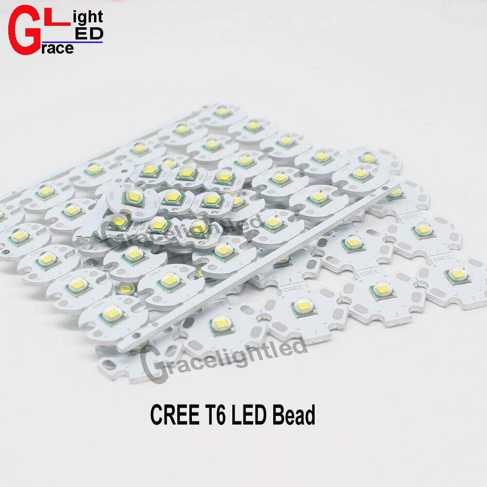 1pc CREE XML XM-L T6 U2 10W WHITE 6000-7000k LED High Power LED bead on 12mm 14mm 16mm 20mm PCB