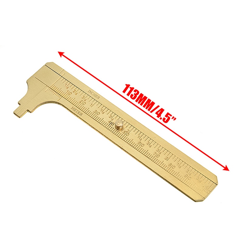 Calibre Vernier de 100mm calibre Mini latón de bolsillo Pie de rey deslizante calibrador Regla de medición artículos delicados herramienta micrométrica de precisión