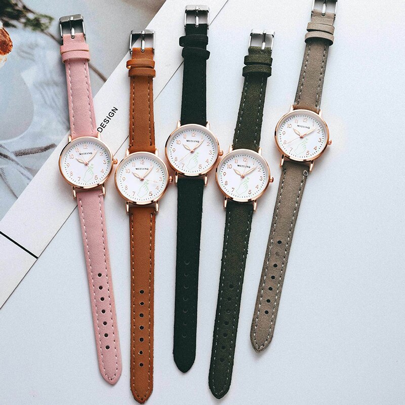 Ins Wind Leuke Verse Lichtgevende Dameshorloge Mode Eenvoudige Persoonlijkheid Horloge Casual Lederen Band Quartz Horloge Klok