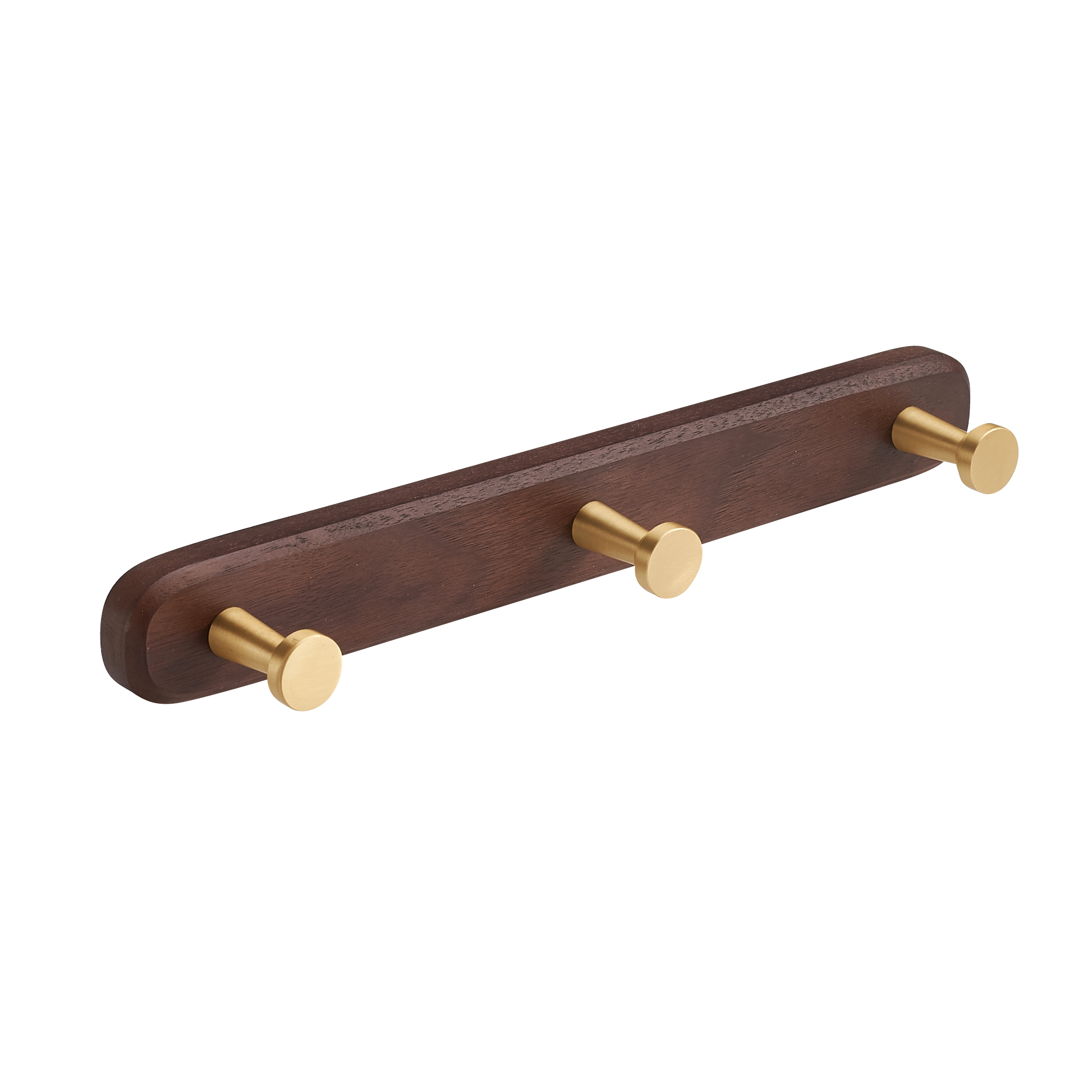 Håndklestativ med 3- kroker, håndkleholder til badet, vegghengt kroker, kleshenger i tre, badekåpe, valnøtt, metall, veggkrok: Rød