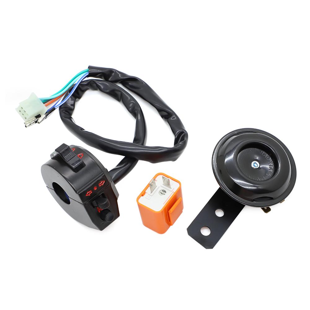 Motorcycle Handlebar Switch Universal Light Turn Signal Headlight Switch Flasher Relay Horn for Honda Yamaha Suzuki Kawasaki