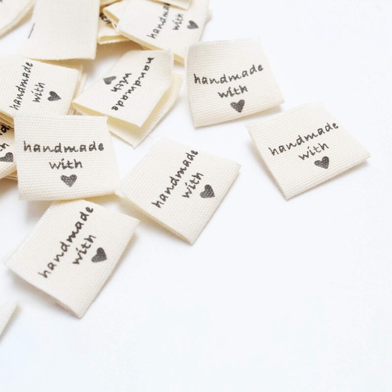 Etiquetas de tela hechas a mano y 50 etiquetas decorativas de cuero PU, accesorios para costura de prendas de vestir, DIY, 50 Uds.