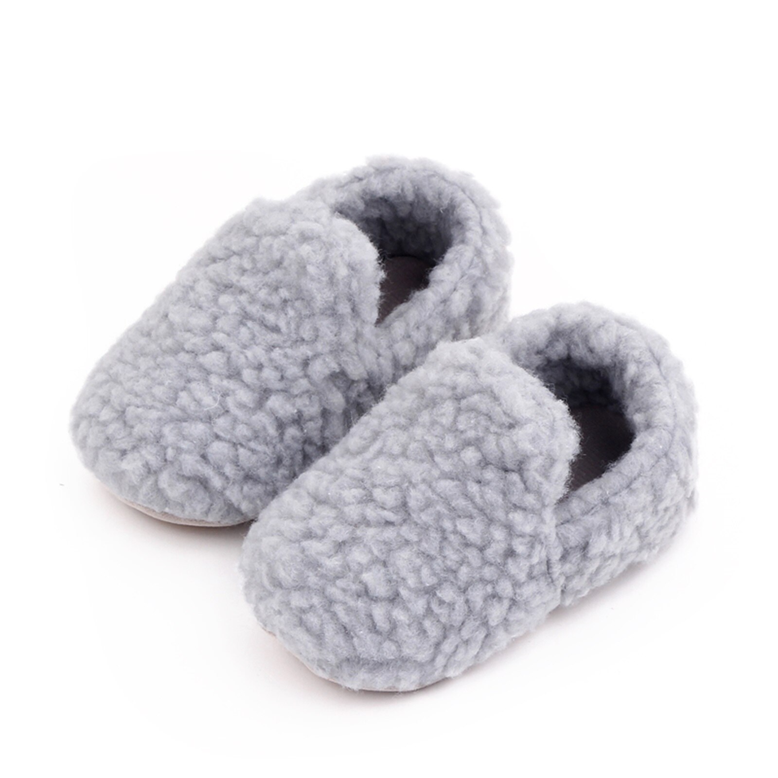 Winter Children Floor Shoes For Baby Slippers Infant Toddler Plush Warm Boys Girl Soft Anti-slip Nursey Indoor School Kids Shoes: gray / 7-12 Months