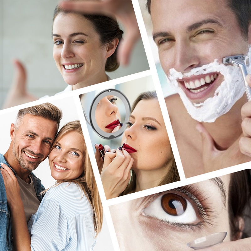 LED Mirror 10X Magnifying Mirror Makeup Mirrors With LED Light Vanity Miroir Grossissant 360 Mirrors Cosmetic Mirror